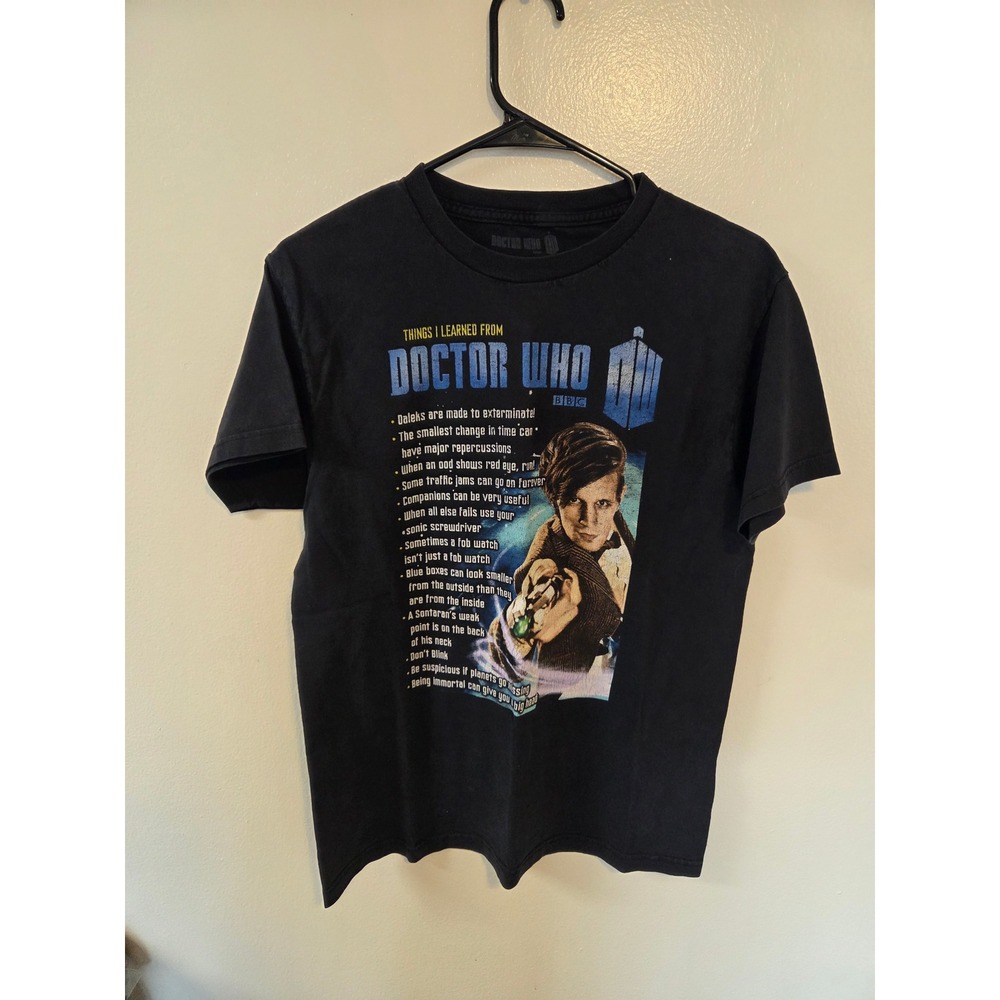 Doctor Who Matt Smith 11th Doctor Things I Learned T-Shirt Black Medium Ripple